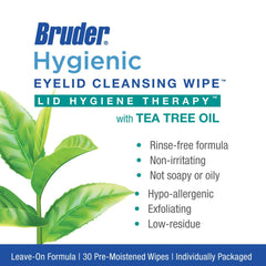 Bruder eyelid cleansing wipes pack open for convenient on-the-go cleaning