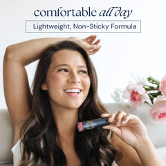 Brush On Block moisturizing lip oil tint with argan and vitamin E.
