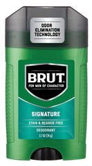 Brut Signature deodorant cap shown for secure storage.