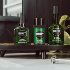 BRUT Deodorant Stick Original in daily-use scene suggests all-day freshness.
