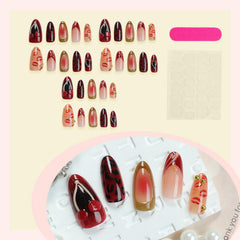 BSBTBZ almond press-on nails beads design close-up, elegant nail art ready for at-home manicure