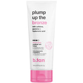 B.TAN dark gradual tan lotion bottle shows a streak-free bronze buildup.