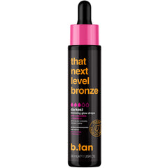 BTAN Dark Self Tan Drops bottle with pump for easy gradual tanning