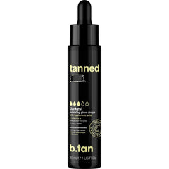 B.TAN darkest drops bottle shown for a customizable face and body glow.