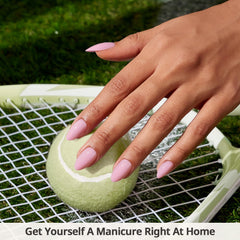 BTArtbox pastel baby pink nails close-up with smooth finish.