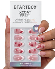 BTArtbox French Tip nails inside box with sizes for convenient at-home manicure.