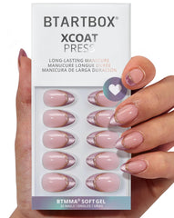 BTArtbox pink aurora almond nails for long-lasting daily wear.