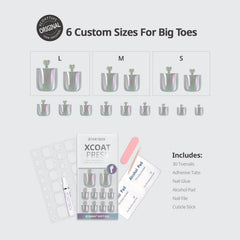 BTArtbox lamp-curable toe glue ensures secure adhesion under a nail lamp.