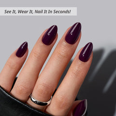 BTArtbox Poison Potion nails applied with glue for secure salon-like results