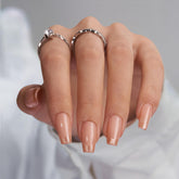 BTArtbox press-on coffin nails with gold rose French tips for an instant salon-style manicure.