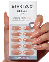 BTArtbox Medium almond Spakly French Tip nails for a natural, subtle look