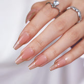 BTArtbox Rose Gold Outline nails show elegant French tip for daily wear