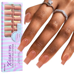 BTArtbox soft gel nail tips square long natural finish for DIY manicure