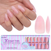 BTArtbox XCOATTIPS matte almond press-on nails for natural-looking length