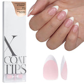 BTArtboxNails French gel nail tips in pink short almond for at-home salon results.