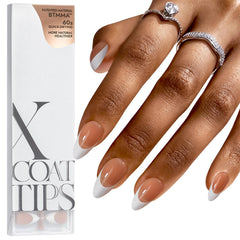 BTArtboxnails french tip press-on nails brown medium almond for quick salon-like manicure