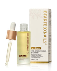 BTArtboxNails Naillush bottle close-up, nourishing strength formula for fragile nails