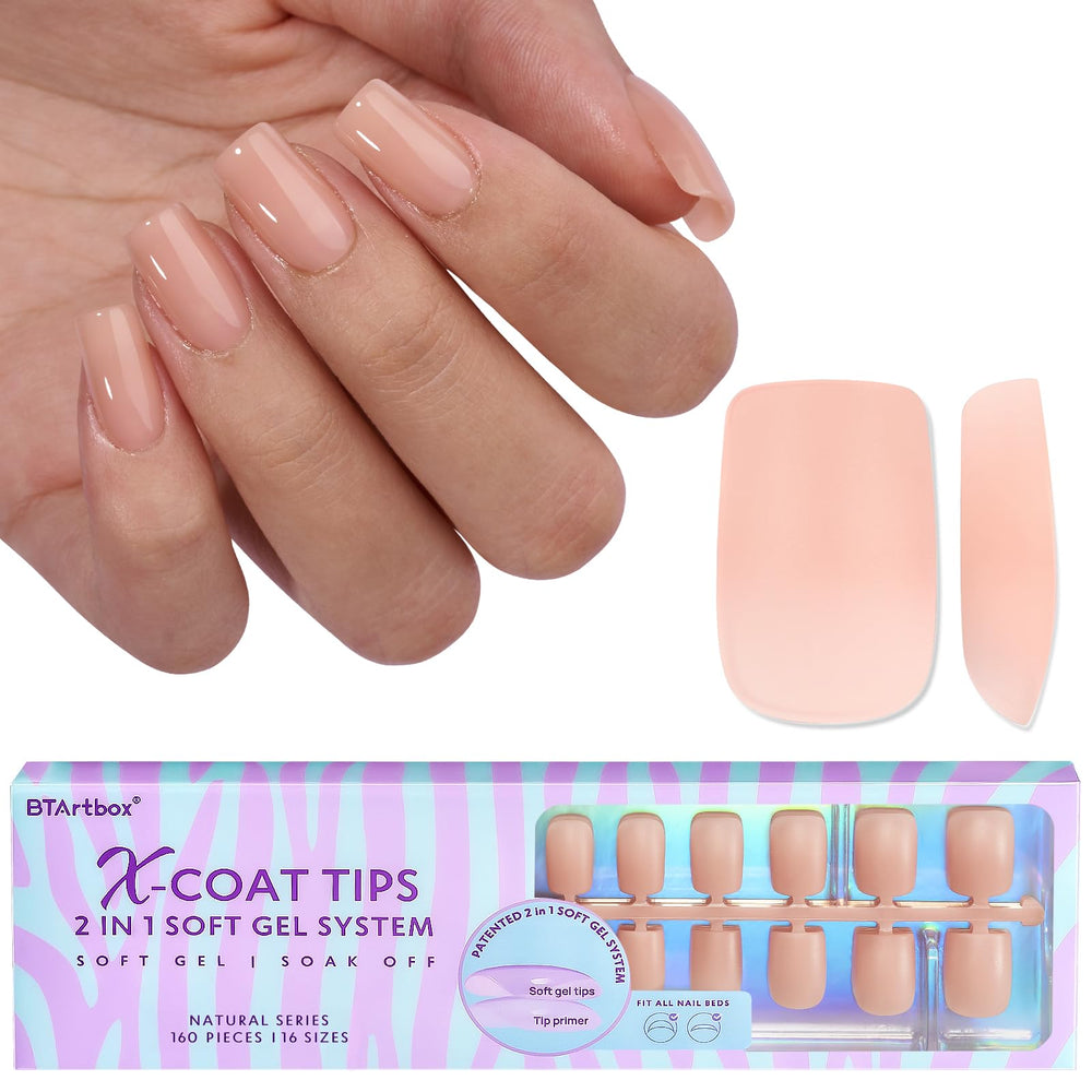 BTArtboxnails short square gel tips with primer improve adhesion and quick styling