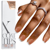 BTArtboxnails XCOATTIPS brown extra-short square French tips for quick DIY nails
