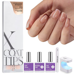 BTARTBOXNAILS XCOATTIPS French nails set with neutral tones for at-home salon-ready manicures