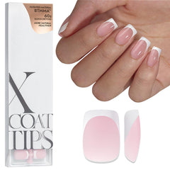 BTArtboxnails XCOATTIPS short-square French tip nails for quick at-home manicure