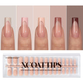 BTArtboxnails XCOATTIPS French tip nails in square long shape for at-home salon results.
