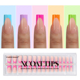 BTArtboxnails XCOATTIPS French-tip-set shows pastel tips for an instant chic look.