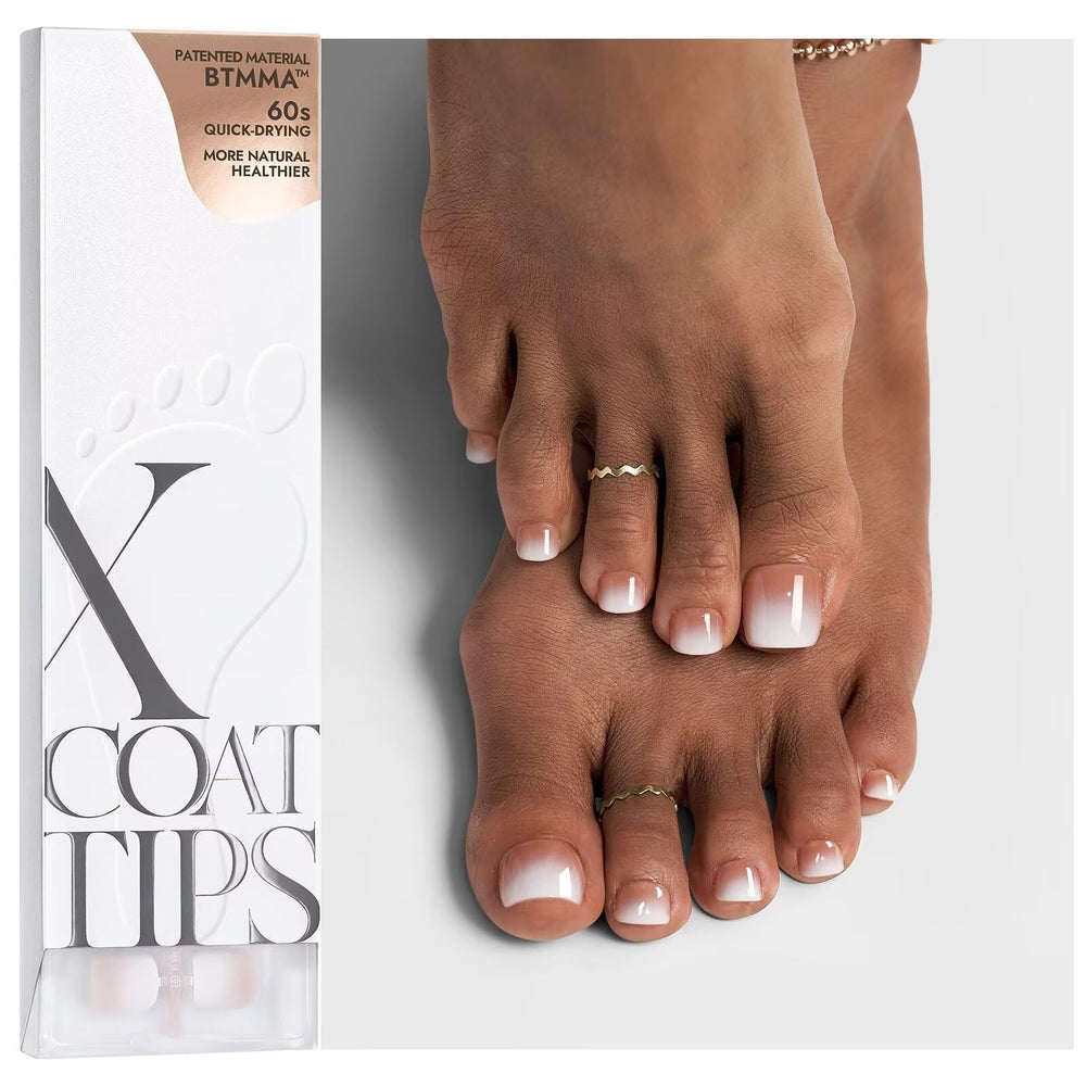 BTArtboxnails XCOATTIPS ombre toe nail tips in package for at home use