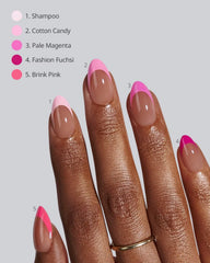 BTARTBOXNAILS XCOATTIPS pink tips in 16 sizes ensure precise fit.