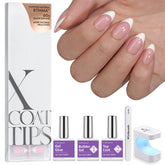 BTArtboxnails XCOATTIPS short almond nails for a flawless home French manicure.