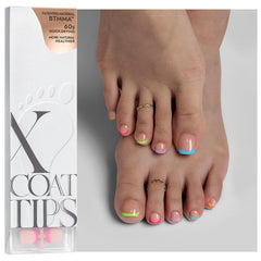BTArtboxnails XCOATTIPS toe nail tips pack front for easy at-home use.