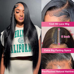 Btomar 13x6 HD lace-front wig with simulated scalp for seamless parting.