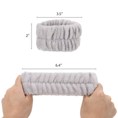 BTYMS blue wrist washband pair helps catch water during washing.