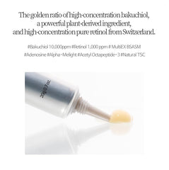 Bueno+ packaging for bakuchiol retinol eye cream, premium presentation.