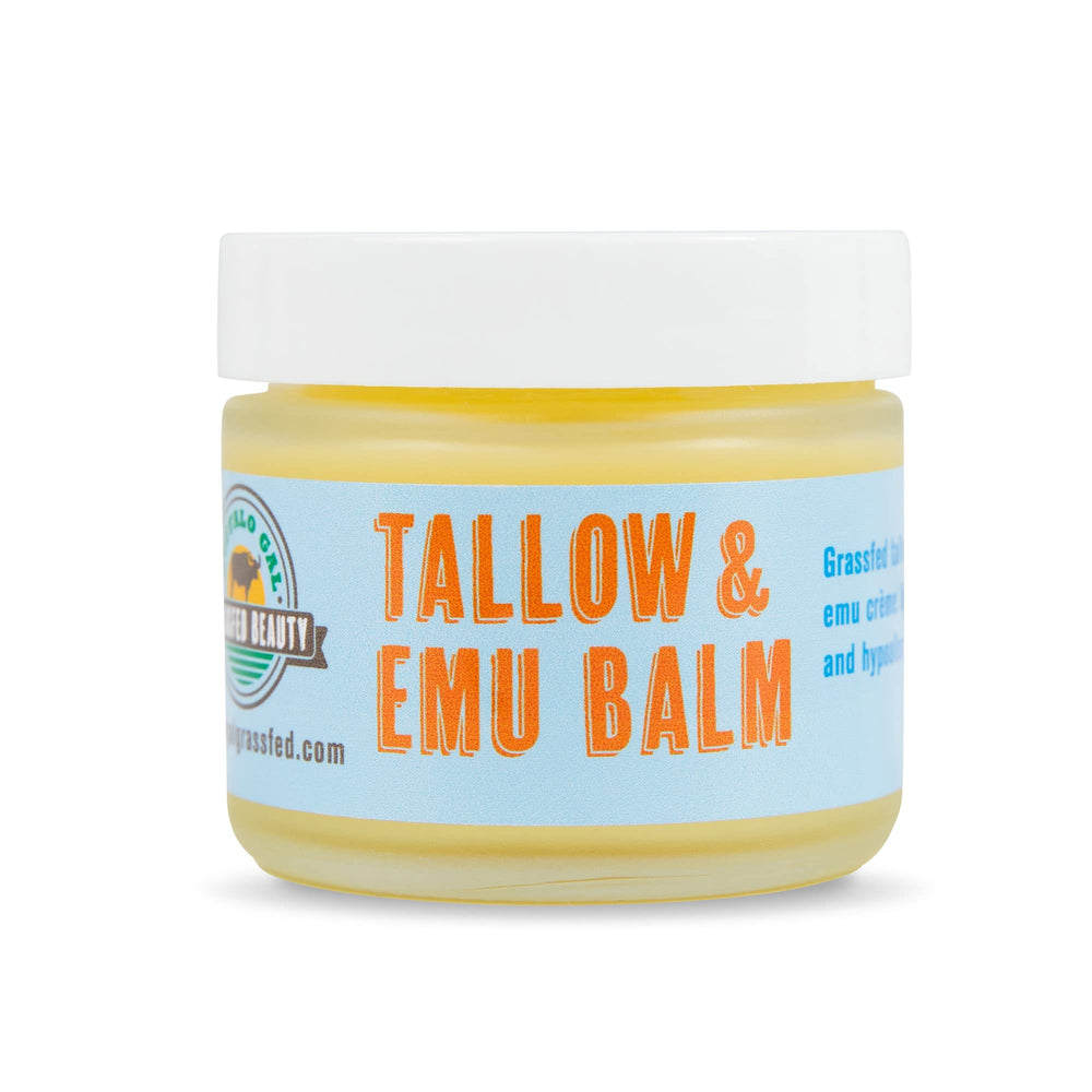 Buffalo Gal Tallow Emu Balm unscented jar for deep hydration