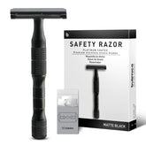Bulimica Matte Black Safety Razor head close-up for a precise, smooth shave
