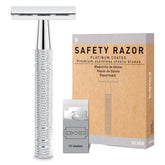BULIMICA Shiny Silver Double Edge Razor front view shows precision