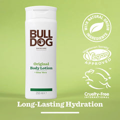 Bulldog Lotion Corps Original, nutrition naturelle pour peau revitalisée.