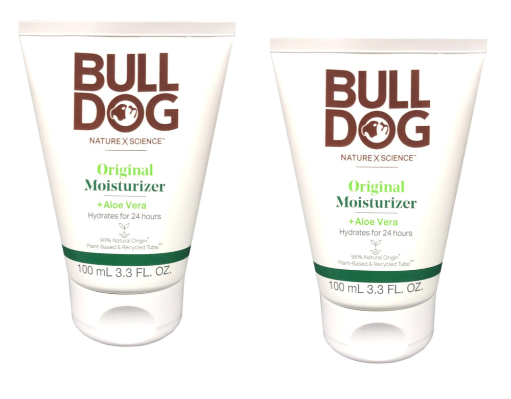 Bulldog Original Moisturizer Aloe Vera bottle for daily hydration.