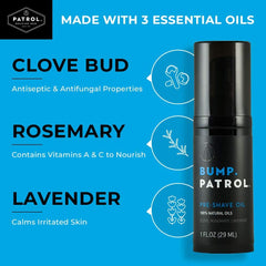 Bump Patrol Pre-Shave Oil texture slick for easier shaving
