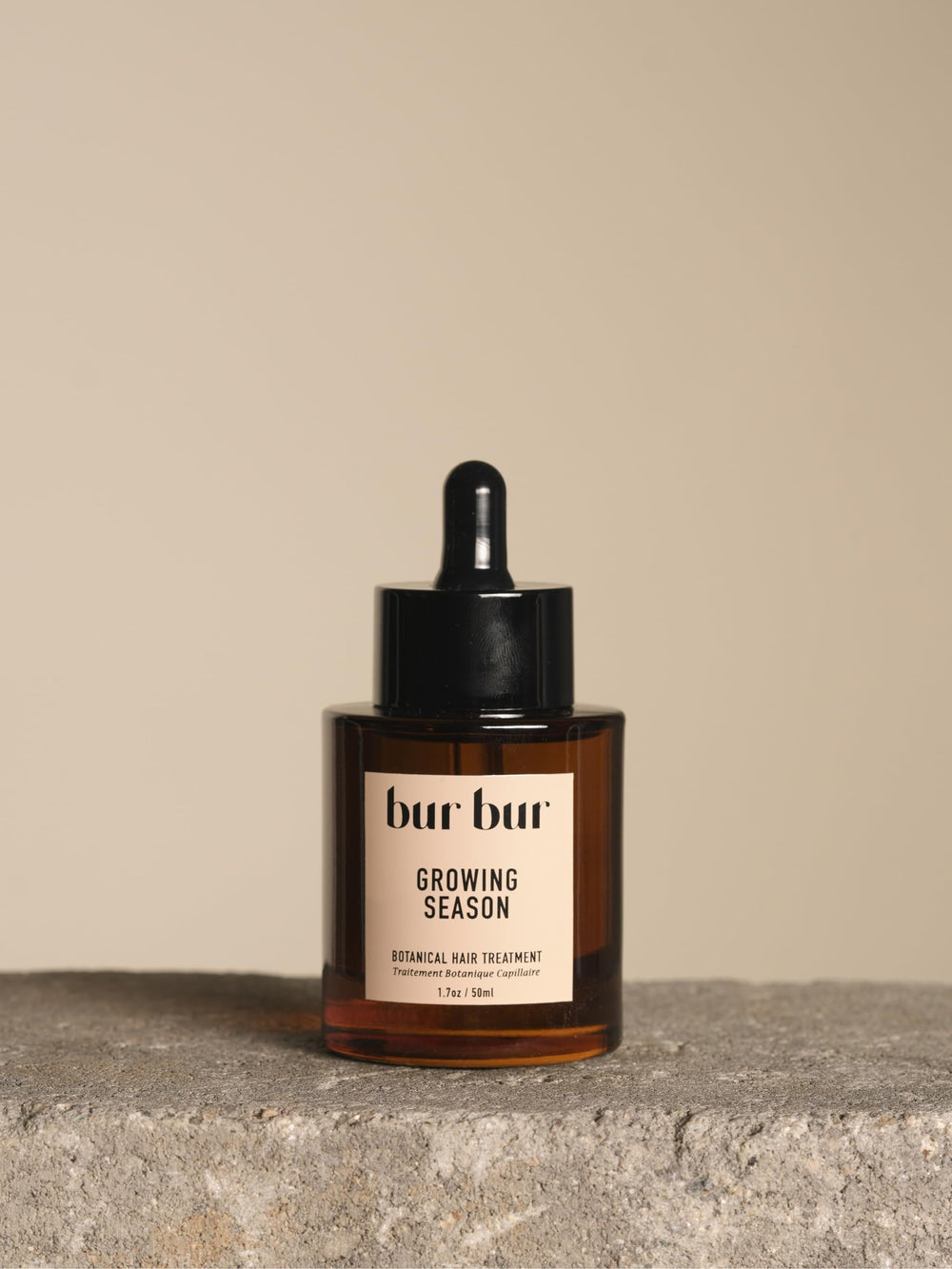 Bur Bur Growing Season oil bottle pour for easy pre-wash scalp nourishment