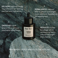 Bur Bur Growing Season oil on scalp during massage for balanced conditioning