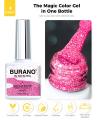 BURANO LED curing nail polish setup enables quick at-home manicures.