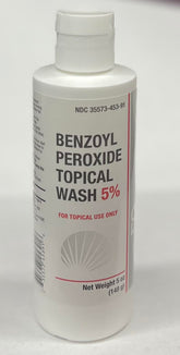 BurelPharma benzoyl peroxide face wash bottle for acne-prone skin.