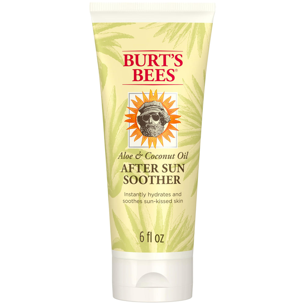 Burt's Bees After Sun Lotion bottle showing non-greasy hydration after sun exposure