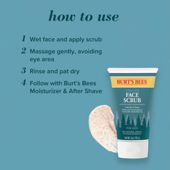 Packaging display of Burt's Bees Cooling Face Scrub on a shelf.