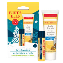Burt's Bees Hive Favorites Vanilla Bean Lip Balm tube on display for gifting.