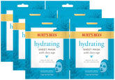 Burt's Bees Hydrating Sheet Mask with Clary Sage applied on clean skin for hydration.