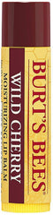 Burt's Bees Wild Cherry lip balm stick for smooth, lasting hydration.