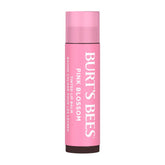 Burt's Bees Pink Blossom tinted lip balm application for sheer color and hydration.